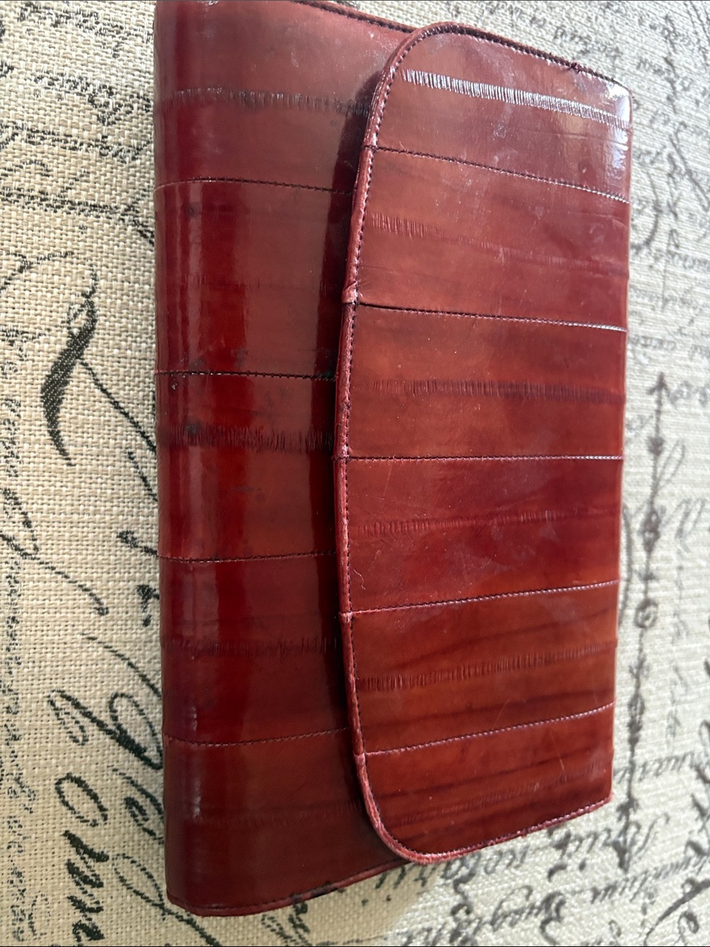 Men's Red Leather Clutch Wallet